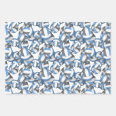 調整チームカラー青いグレーバレーボール ラッピングペーパーシート (正面)