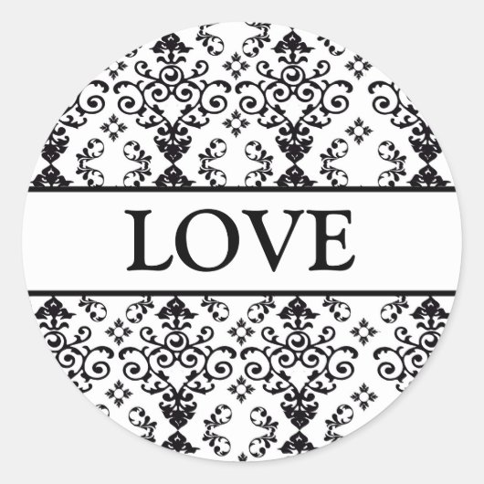 調整ハートダマスク封筒用シール ラウンドシール (正面)