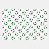 調整パターンが緑のサッカーボールを設定する ラッピングペーパーシート (正面3)