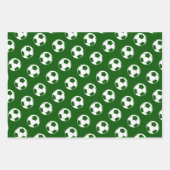 調整パターンが緑のサッカーボールを設定する ラッピングペーパーシート (正面2)