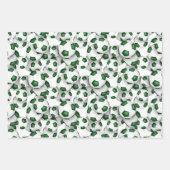 調整パターンが緑のサッカーボールを設定する ラッピングペーパーシート (正面)