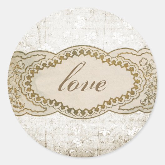 調整ヴィンテージフローラ封筒用シール ラウンドシール (正面)