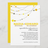 ::調整中:: スタイリッシュなストランド | 白 黄 招待状 (正面/裏面)