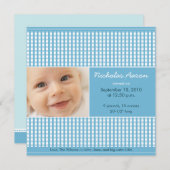 {調整中} プレシャスギンガム（青） 誕生のお知らせ 案内状 (正面/裏面)