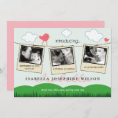 {調整中} 洗濯紐でお知らせ 赤ちゃん誕生 案内状 (正面/裏面)