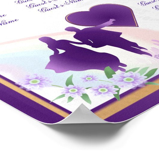 調整可能なサイ結婚ズのテーブル座席表のポスター ポスター (角)