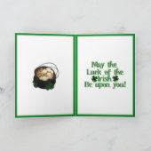 調整可能なタイ付きのセントパトリックデーのクローバーフレーム カード (内部)