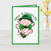 調整可能なタイ付きのセントパトリックデーのクローバーフレーム カード (黄色い花)