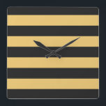 調整可能ストライプブラック スクエア壁時計<br><div class="desc">置き換えストライプ可能な背景色に対する色の付いた色。バックグラッ遊ドのカラーで個人のマッチを作成！</div>