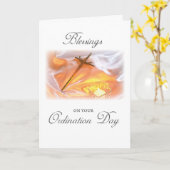 調整日恵み、キャンドルとクロス カード (黄色い花)