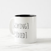 調査されるおもしろいな学生、調査します ツートーンマグカップ (正面左)