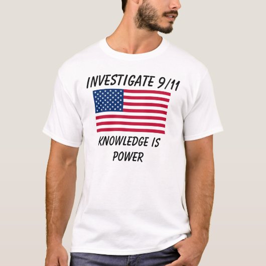 調査して下さい9/11 -米国の旗-基本的なTシャツ Tシャツ (正面)