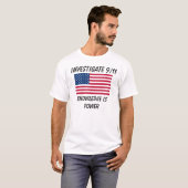 調査して下さい9/11 -米国の旗-基本的なTシャツ Tシャツ (正面フル)