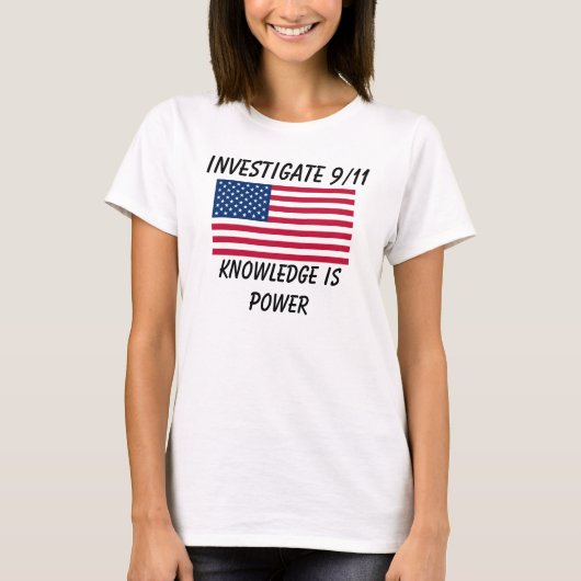 調査して下さい9/11 -米国の旗- Baby-doll女性 Tシャツ (正面)