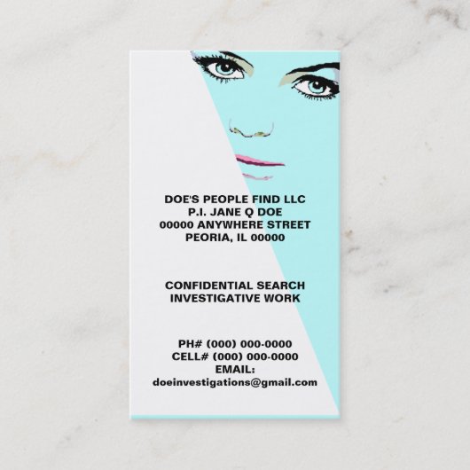 調査の私用調査の名刺 名刺 (正面)