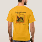 調査及び救助のドーベルマン犬 Tシャツ (裏面)