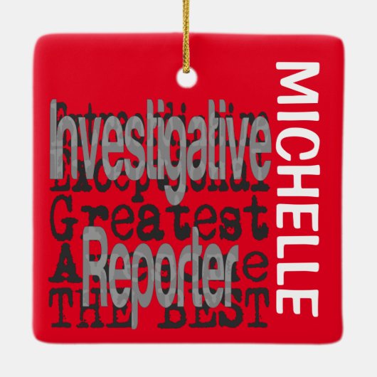 調査報告者の並外れたカスタム セラミックオーナメント (裏面)