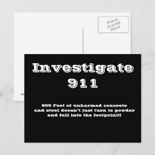 調査911 ポストカード (正面/裏面)