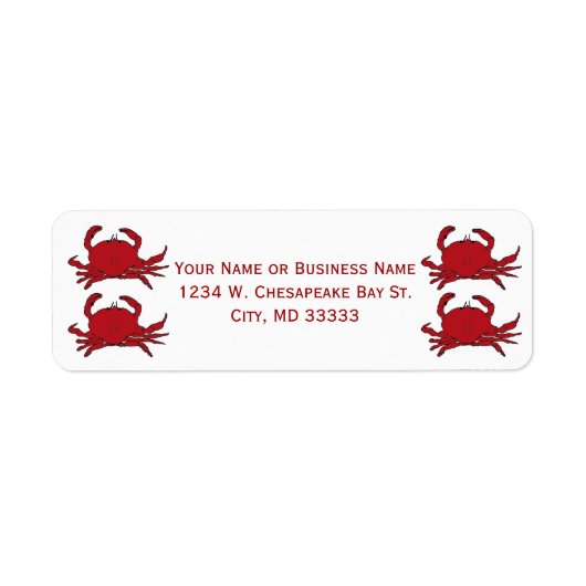 調理された赤のハードシェルカニ名前をカスタムするまたは会社 ラベル (正面)