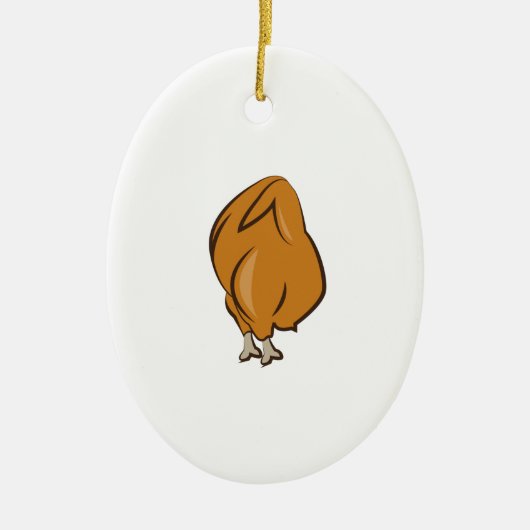調理された鶏 セラミックオーナメント (正面)