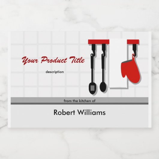 調理器具をキッチンから出す フードラベル (シングルラベル)