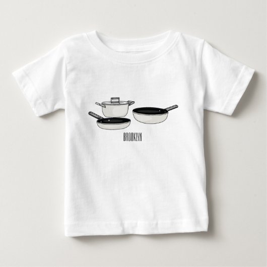 調理器具セットのキャラクターイラスト ベビーTシャツ (正面)