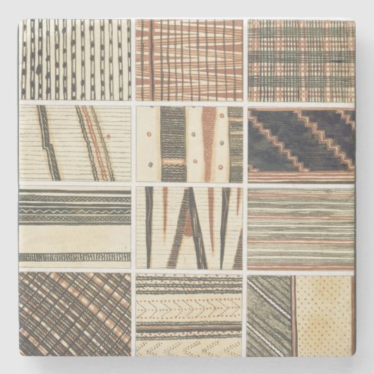 調理師からのポリネシアの樹皮布のパターン ストーンコースター (正面)