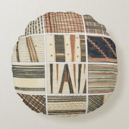 調理師からのポリネシアの樹皮布のパターン ラウンドクッション