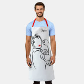 調理師が可能スタイリッシュ- Rosie the Riveter エプロン (着用した状態)