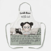 調理師だ！かわいい読み手と猫イラストレーション エプロン (正面)