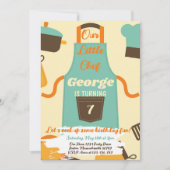 調理師でおもしろい誕生日 招待状 (正面)