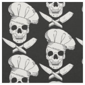 調理師とシェフスカルChef Hats パターン（の模様が）ある ファブリック (クローズアップ)