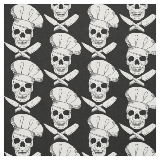 調理師とシェフスカルChef Hats パターン（の模様が）ある ファブリック (見本)
