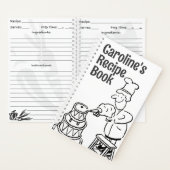 調理師のケーキ飾と料理本。レシピ ノートブック (内側)