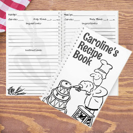 調理師のケーキ飾と料理本。レシピ ノートブック