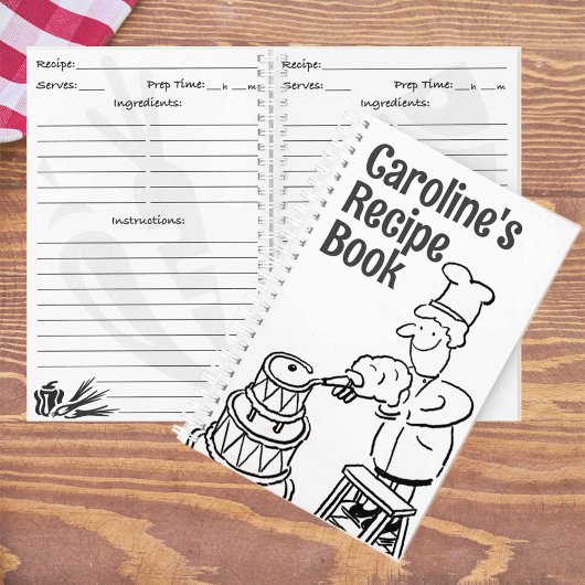 調理師のケーキ飾と料理本。レシピ ノートブック