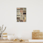 調理師のポリネシアのタパのパターン ポスター (キッチン)