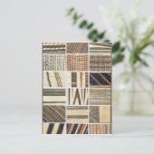 調理師のポリネシアのタパのパターン ポストカード (スタンド正面)