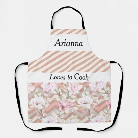 調理師の桃の色の女性用エプロン エプロン (正面)