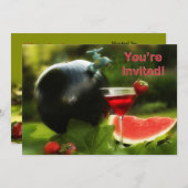 調理師アウト – パーティの招待状 招待状 (正面/裏面)