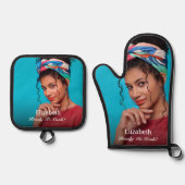 調理師カスタムのパーソナライズ準備完了 鍋つかみ&鍋敷きセット (正面)