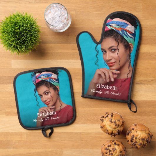 調理師カスタムのパーソナライズ準備完了 鍋つかみ&鍋敷きセット (トップダウン)