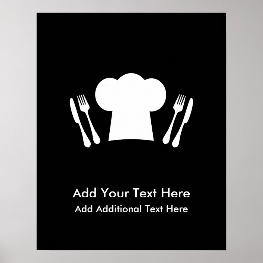 調理師キッチンまたはレストランに愛 ポスター (正面)