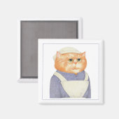 調理師キャットスクエアマグネットII マグネット (正面/裏面)