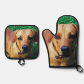 調理師ギフトアイディアパーソナライズされた写真 鍋つかみ&鍋敷きセット (正面)