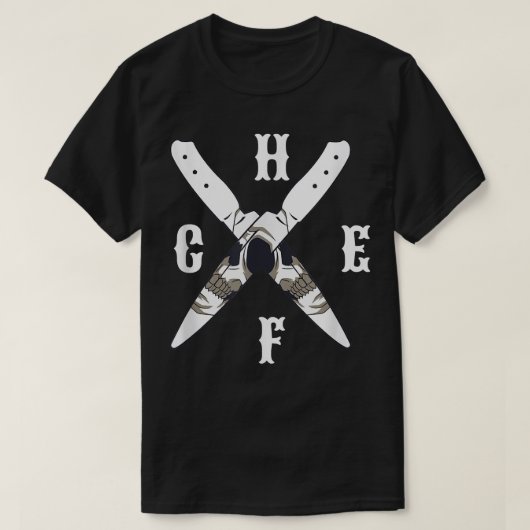 調理師シェフおもしろい料理ラバーナイフ Tシャツ (デザイン正面)