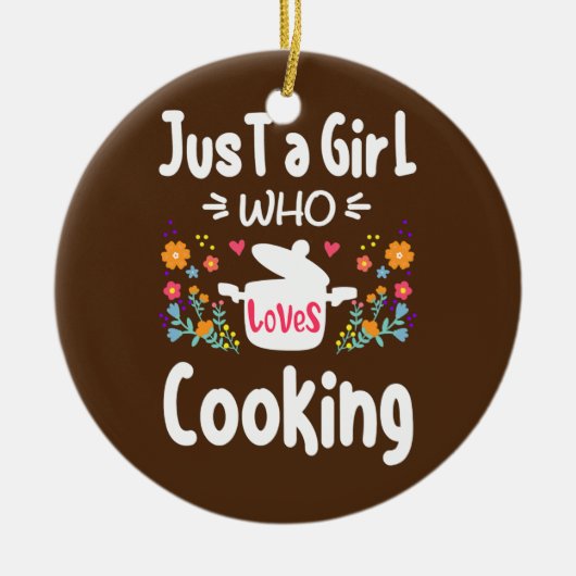 調理師シェフヴィンテージ大好きな女の子だけ セラミックオーナメント (正面)