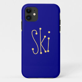 調理師スキーはっきりした文字カラフル王室のブルーバックグラウンド iPhone 11 ケース