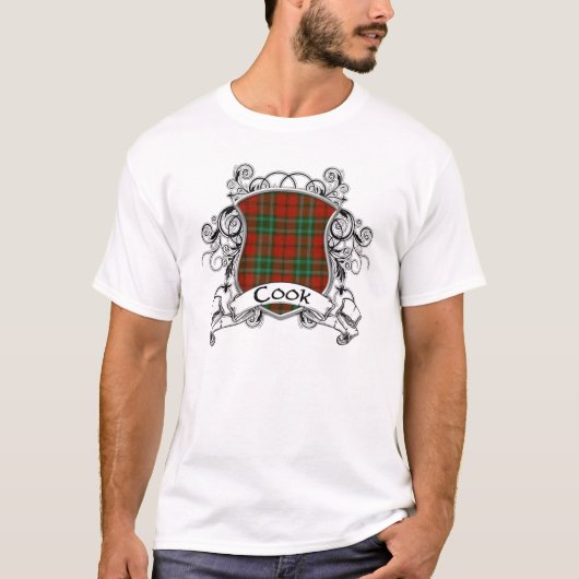 調理師タータンチェックシールド Tシャツ (正面)