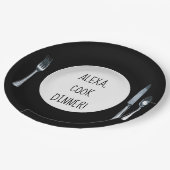 調理師ディナーアレクサコマンドオン白プレート ペーパープレート (アングル)